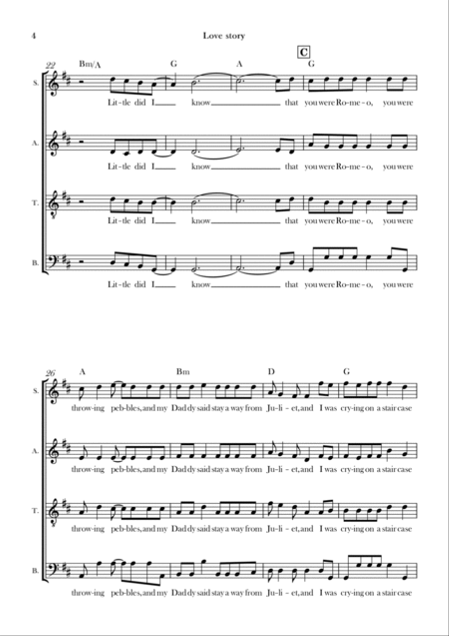 Love Story 4-Part scores gallery preview page 4