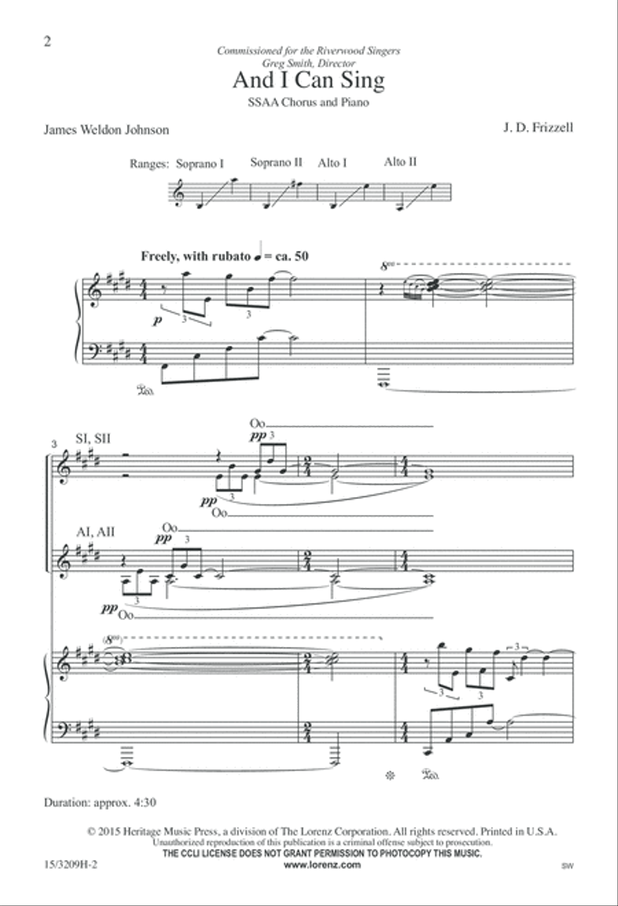 And I Can Sing SSAA scores gallery preview page 2
