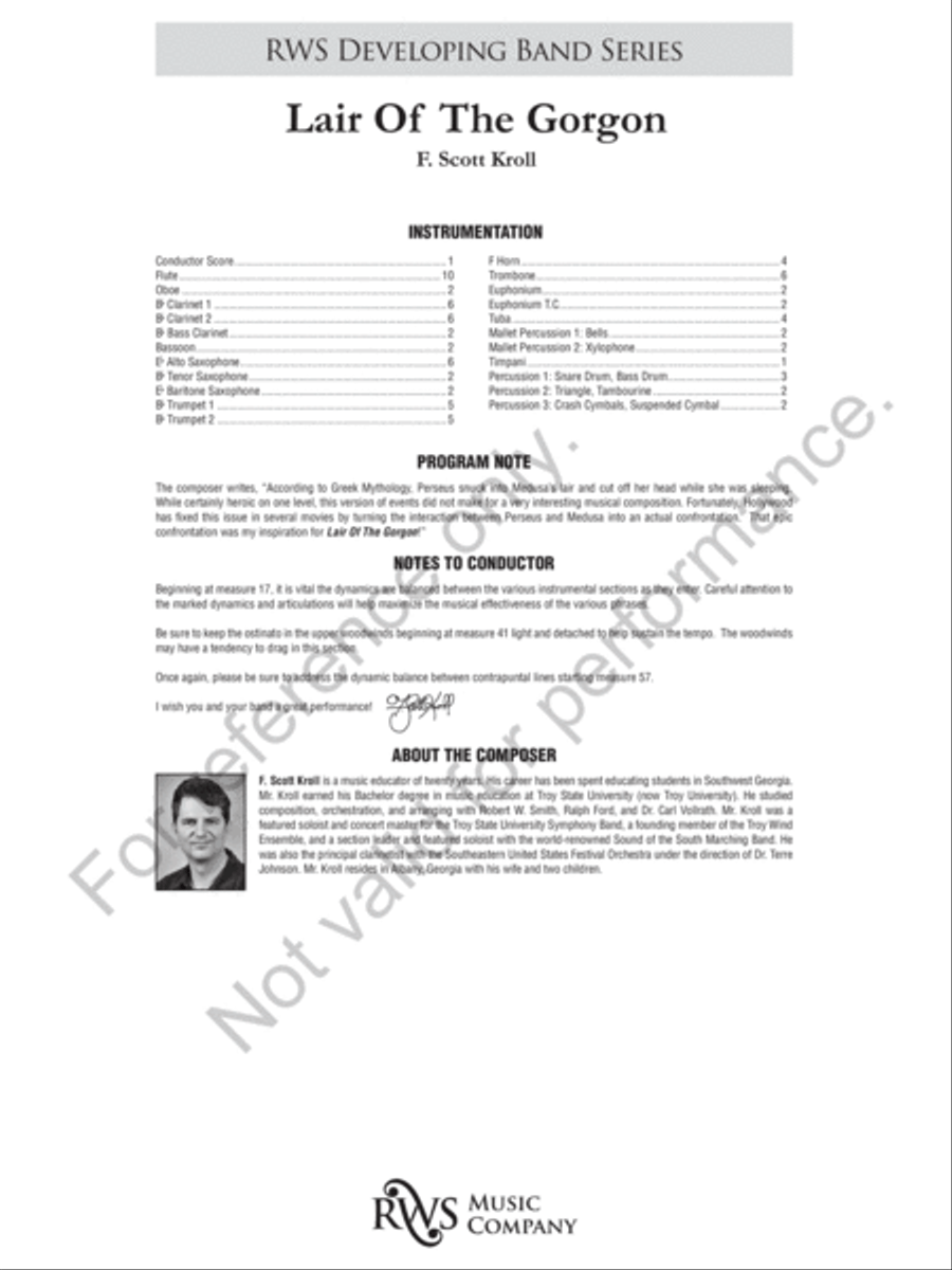 Lair Of The Gorgon Lair Of The Gorgon Concert Band scores gallery preview page 3