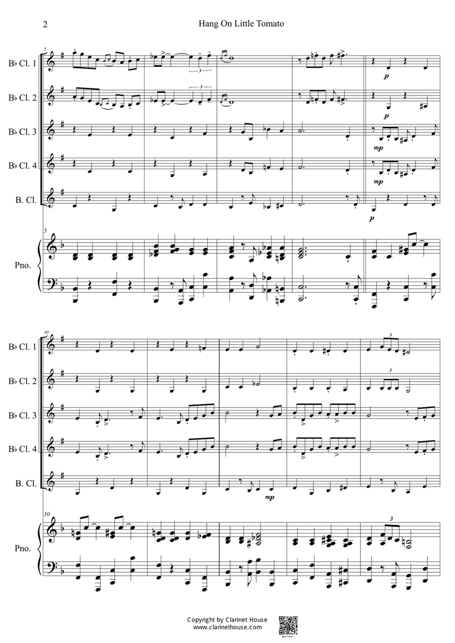 Hang On Little Tomato Woodwind Quintet scores gallery preview page 6