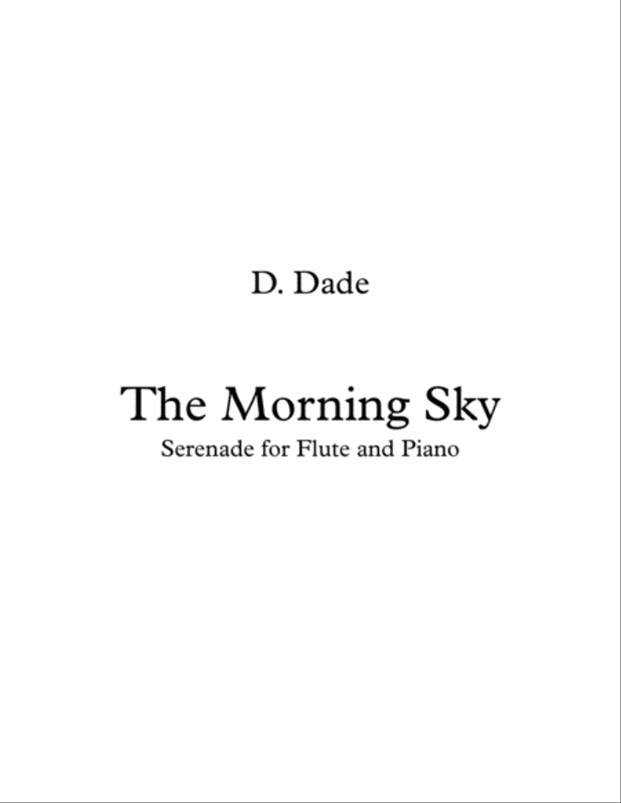 The Morning Sky: Serenade for Flute and Piano