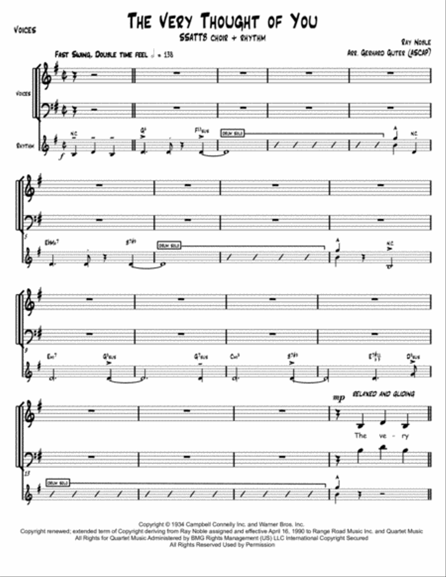 The Very Thought Of You Choir scores gallery preview page 1