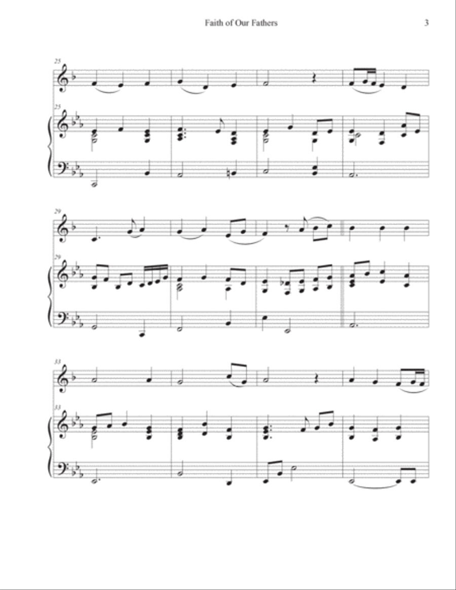 Faith of Our Fathers (Trumpet-Piano) Trumpet Solo scores gallery preview page 3