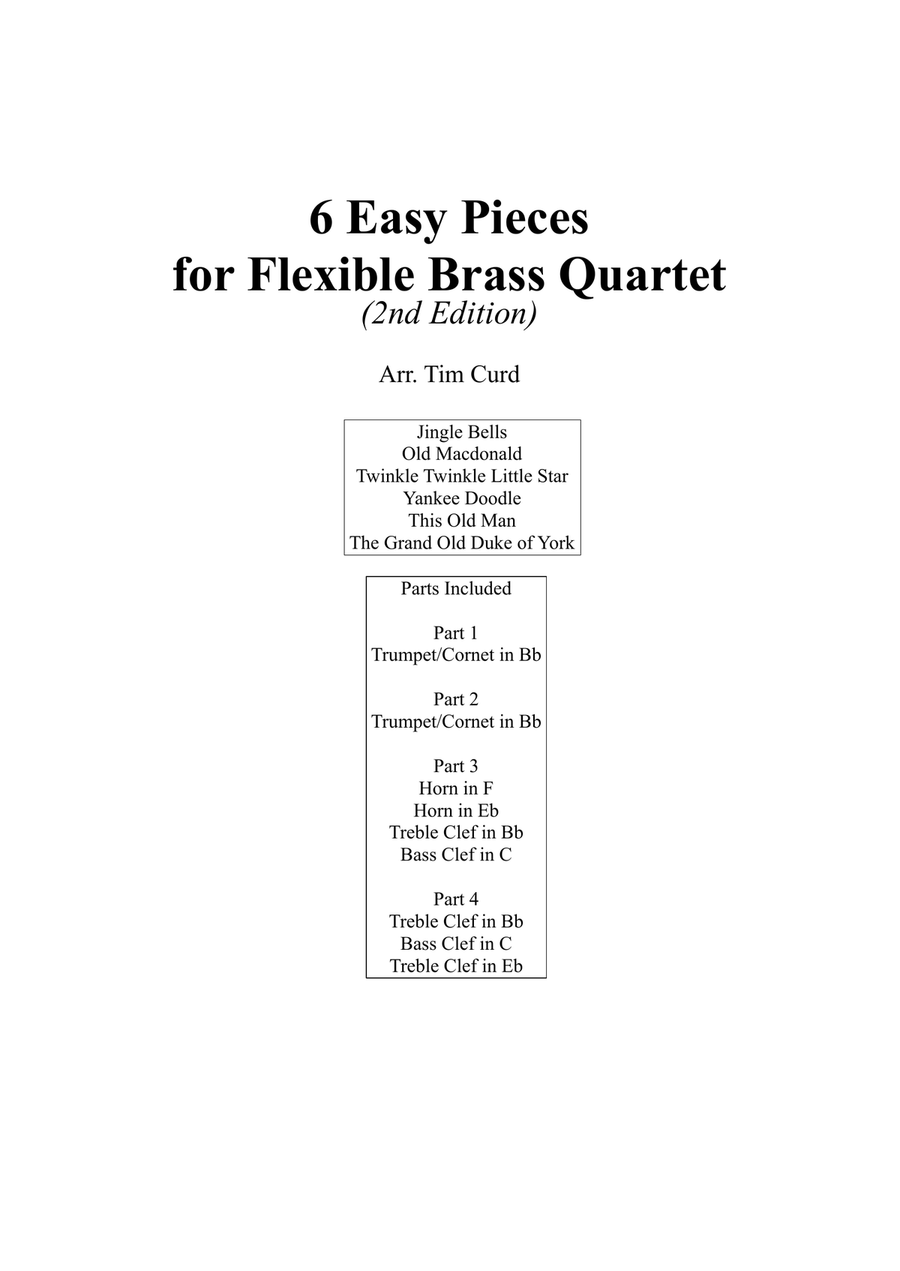 6 Easy Pieces for Flexible Brass Ensemble Brass Ensemble scores gallery preview page 1