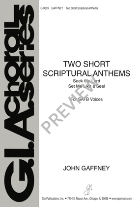 Book cover for Two Short Scriptural Anthems