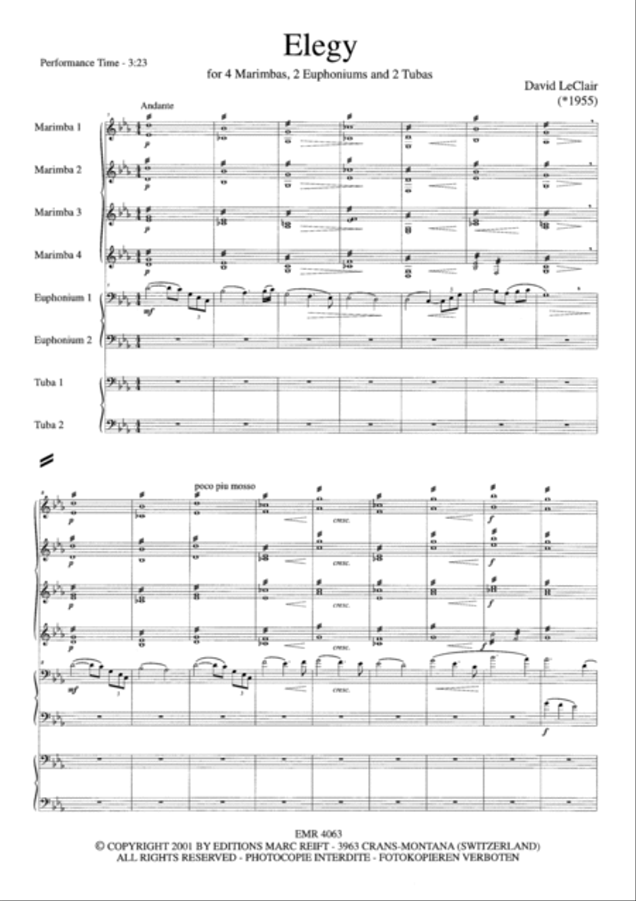 Elegy Elegy Tuba Quartet scores gallery preview page 4