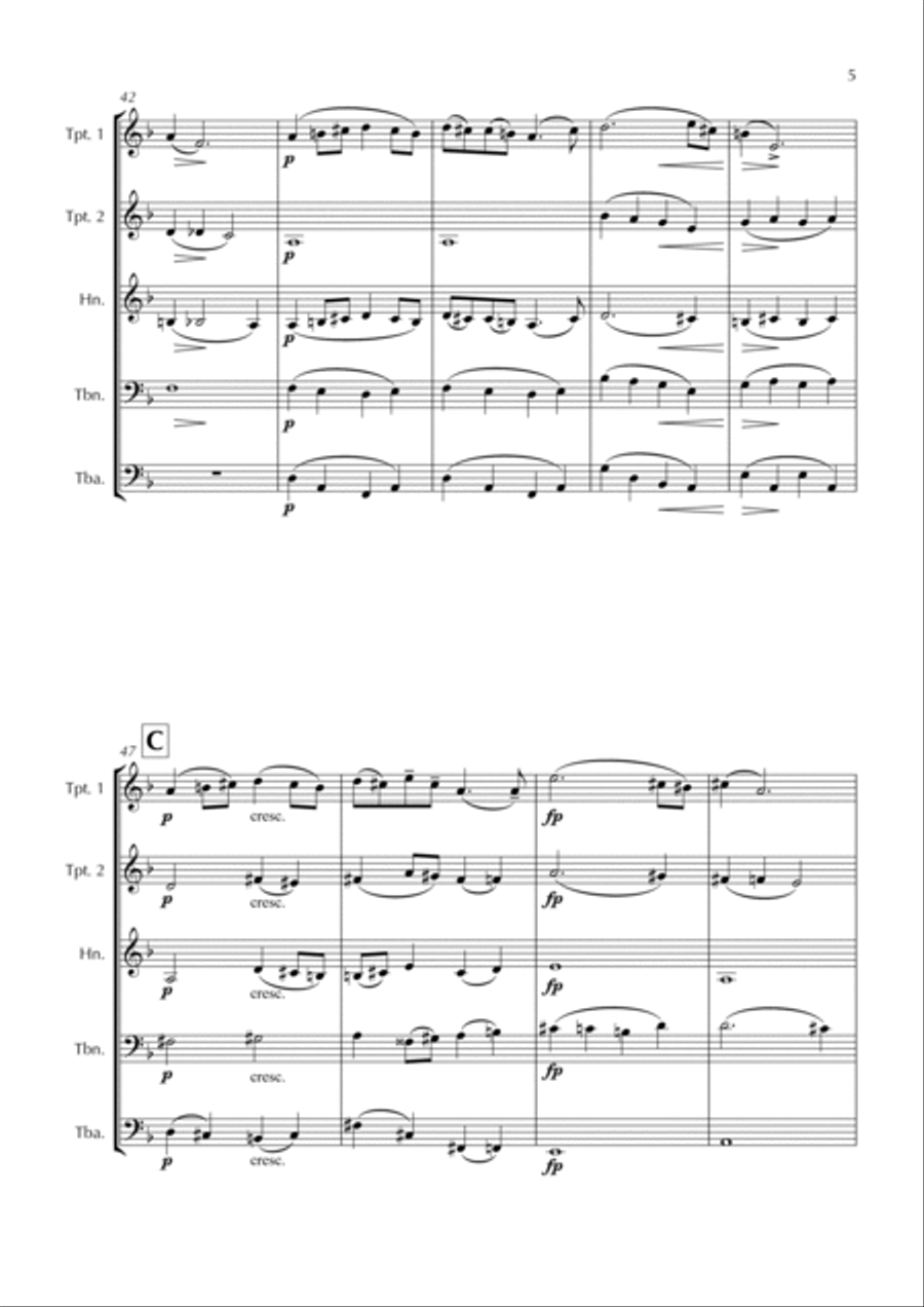 Våren | Last Spring Våren | Last Spring Brass Ensemble scores gallery preview page 5