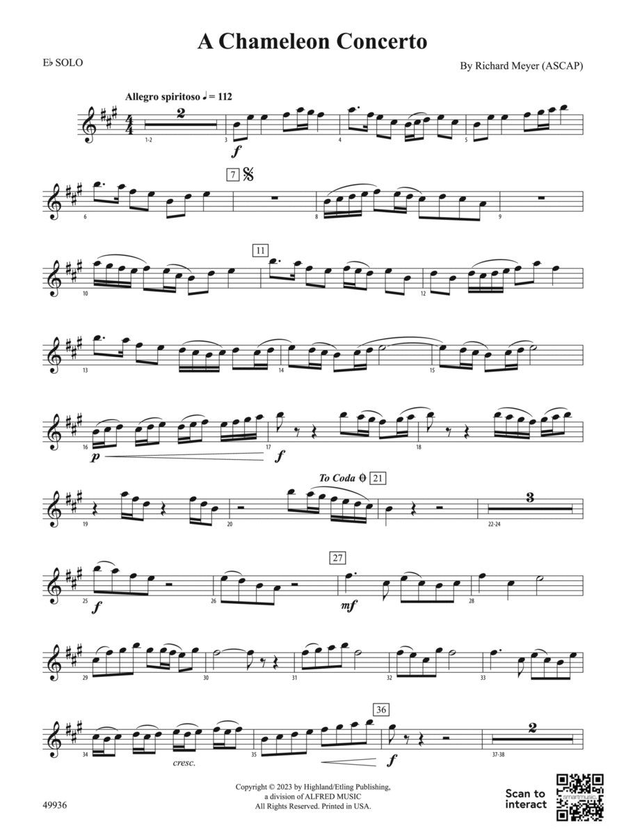 A Chameleon Concerto: Solo Eb Part String Orchestra scores gallery preview page 1