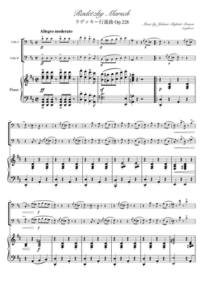 "Radetzky Marsch "(Ddur) Pianotrio / Cello duet