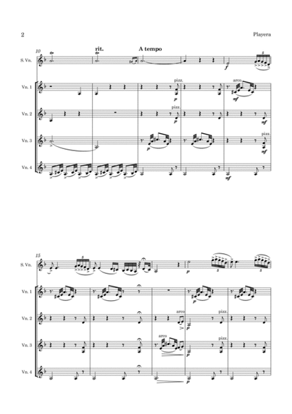 Sarasate Playera for Solo Violin and Violin Quartet image number null