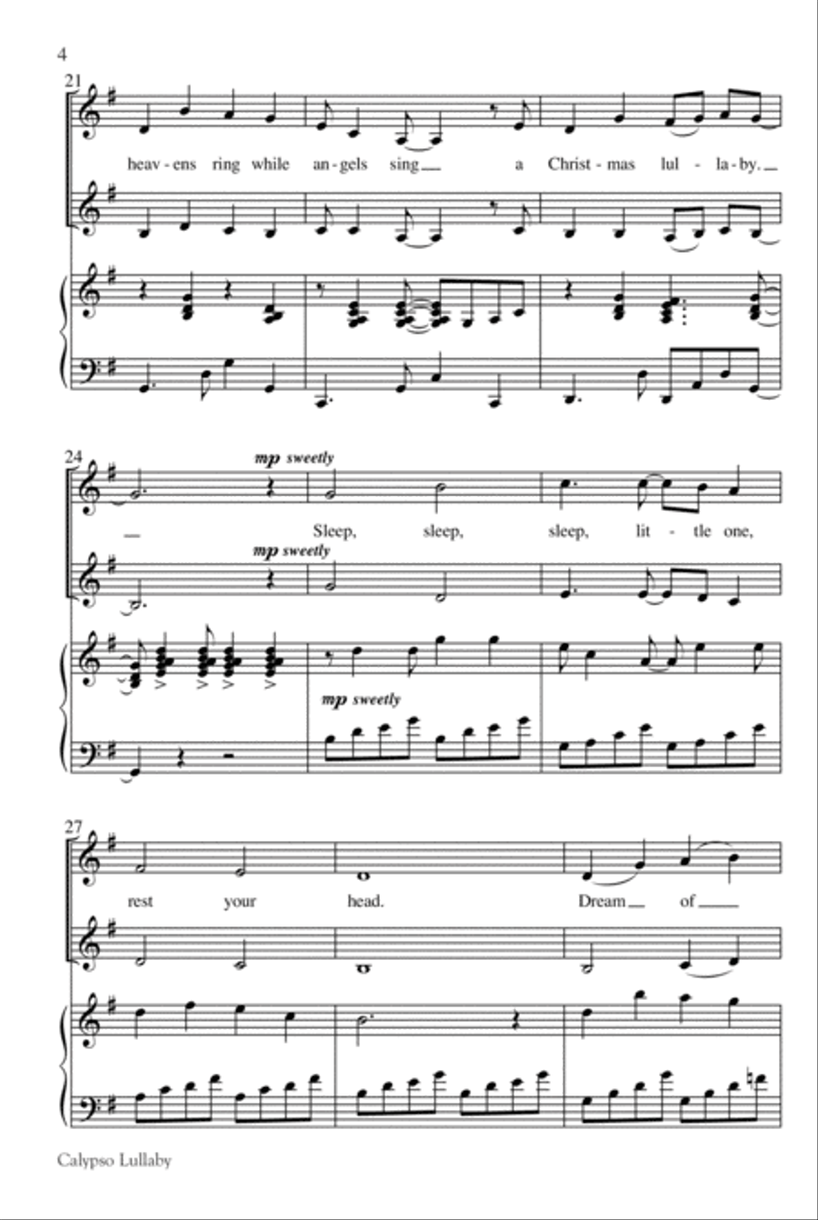Calypso Lullaby 2-Part scores gallery preview page 4