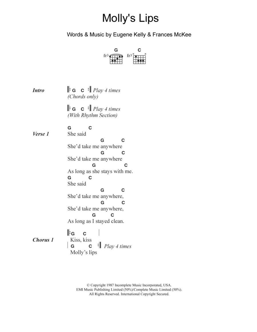 Molly's Lips Molly's Lips Acoustic Guitar scores gallery preview page 1
