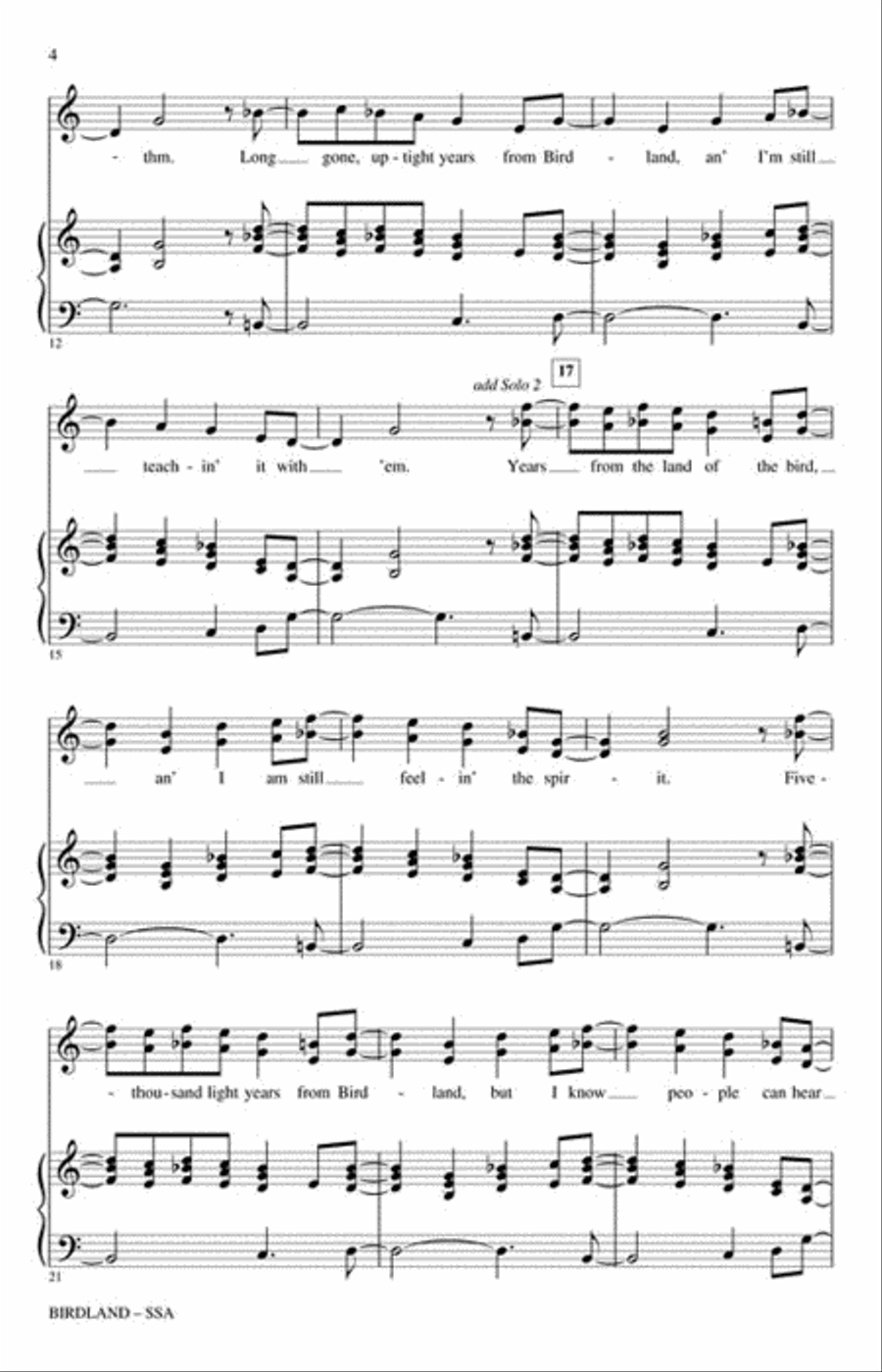 Birdland Birdland SSA scores gallery preview page 3