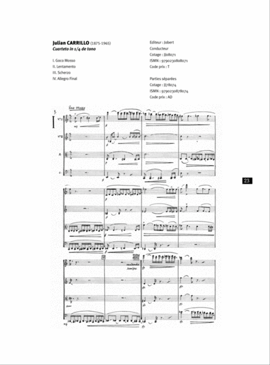 Cuarteto In 1/4 De Tono String Quartet scores gallery preview page 2