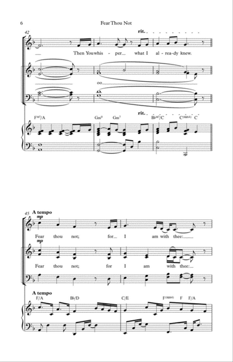 Fear Thou Not 4-Part scores gallery preview page 6