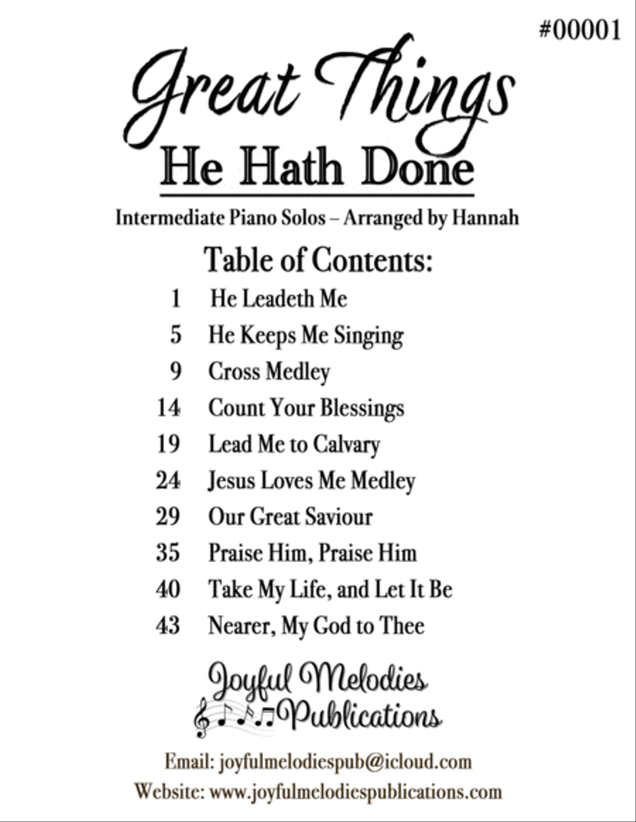 Great Things He Hath Done - Intermediate Piano Hymns Piano Solo scores gallery preview page 2