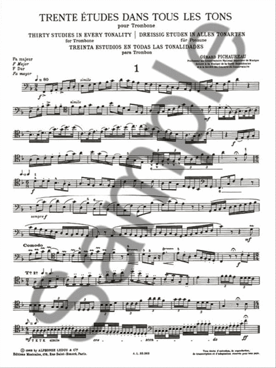 Thirty Studies In Every Tonality (trombone) Trombone Solo scores gallery preview page 2