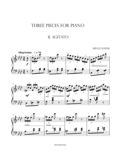 Three Pieces for Piano II. Agitato image number null