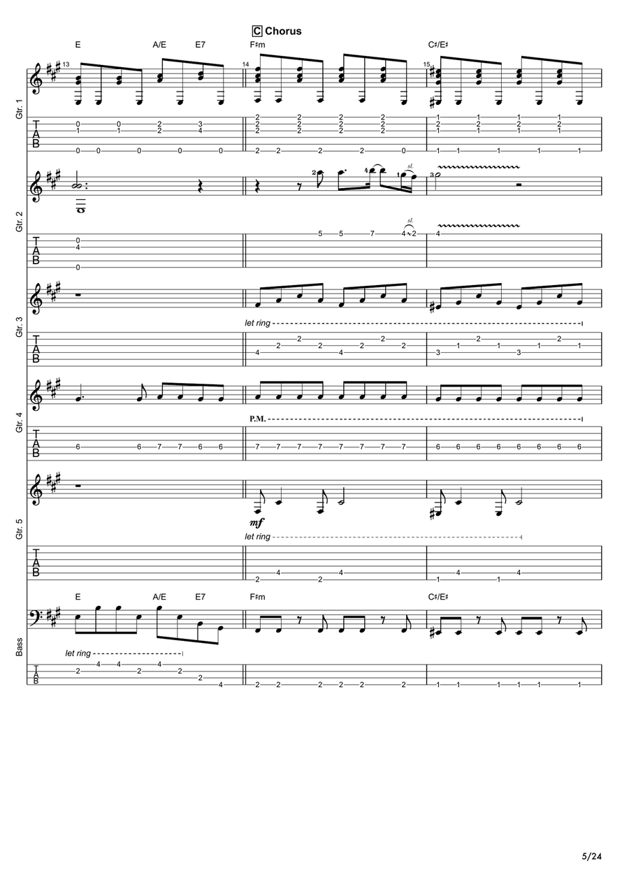 Tears In Heaven Guitar Ensemble scores gallery preview page 5