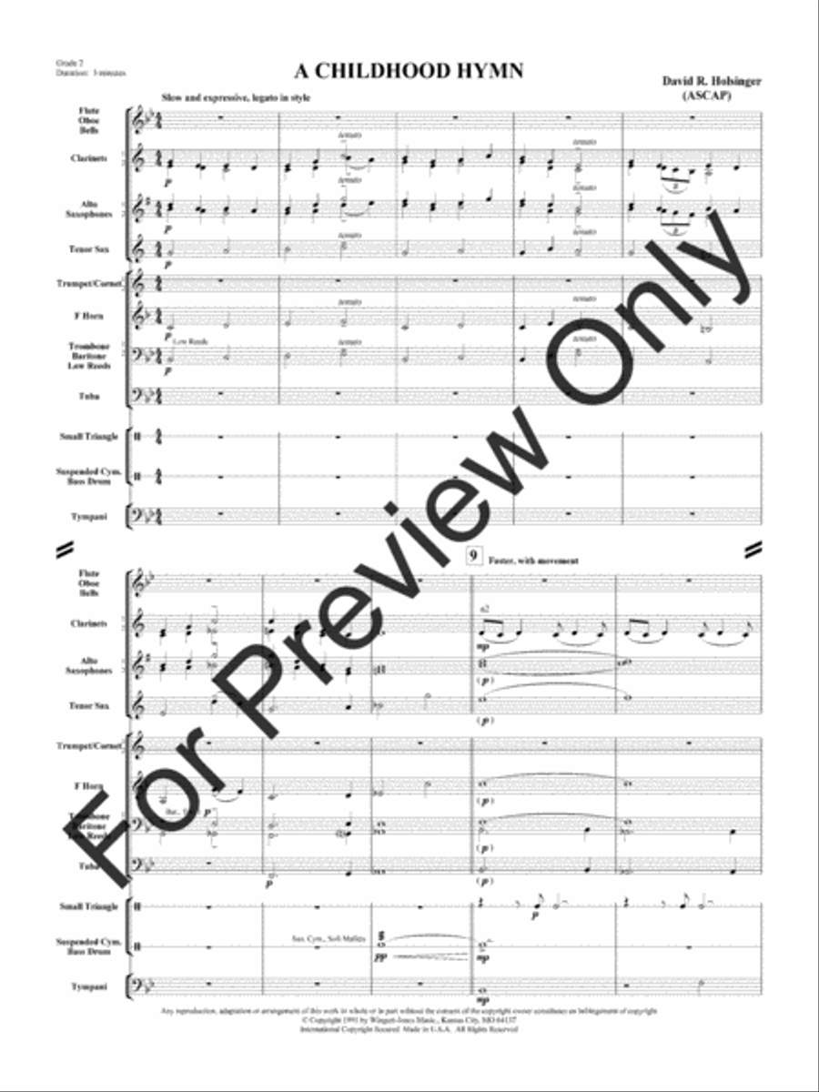 A Childhood Hymn Concert Band scores gallery preview page 4