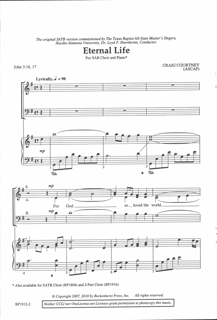 Eternal Life (SAB) 3-Part scores gallery preview page 2