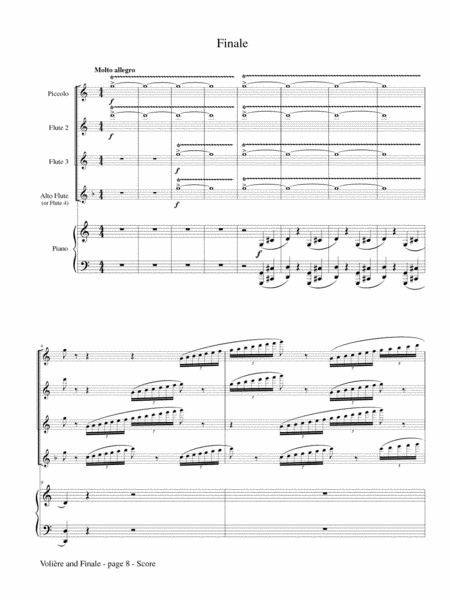 Voliere and Finale from The Carnival of the Animals for Flute Quartet and Piano