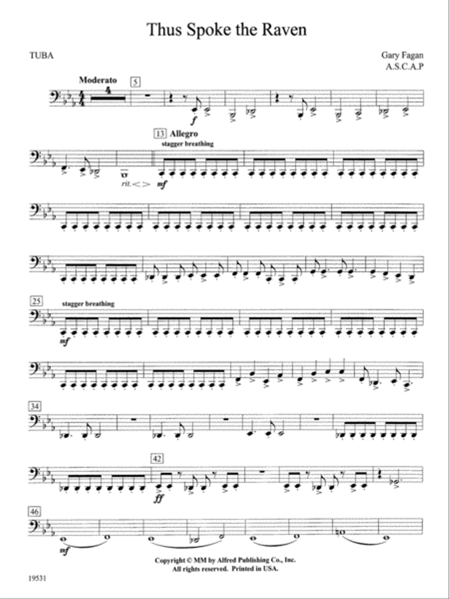 Thus Spoke the Raven: Tuba Concert Band scores gallery preview page 1