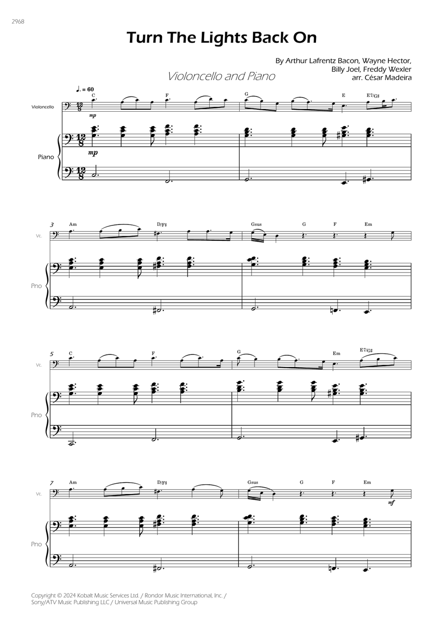 Turn The Lights Back On Piano scores gallery preview page 3