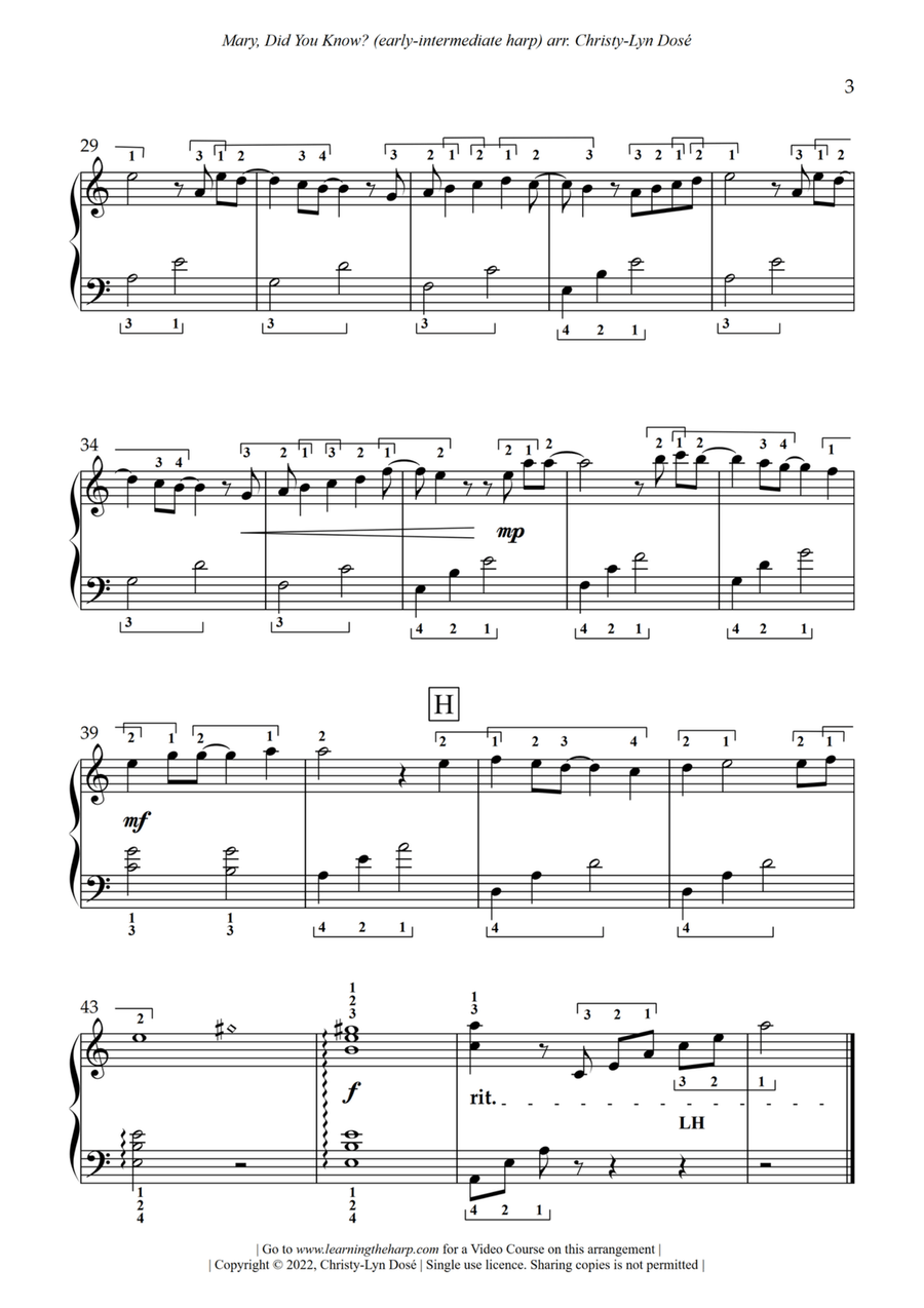 Mary, Did You Know? Harp scores gallery preview page 4