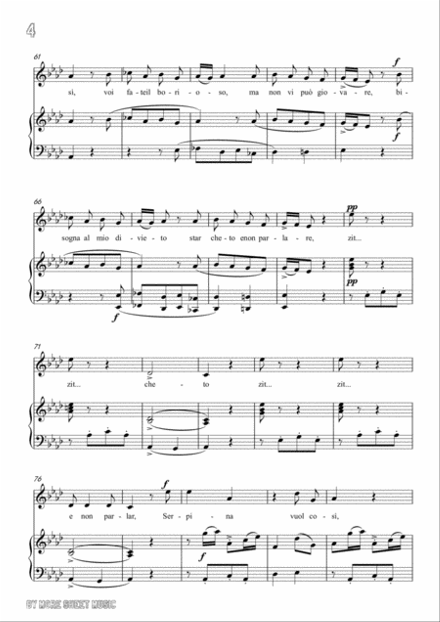 Pergolesi-Stizzoso,mio stizzoso in A flat Major,for Voice and Piano Voice Solo scores gallery preview page 6