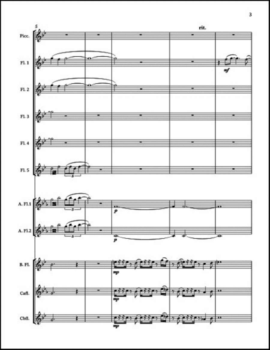 Midnight Stirring Flute Choir scores gallery preview page 4
