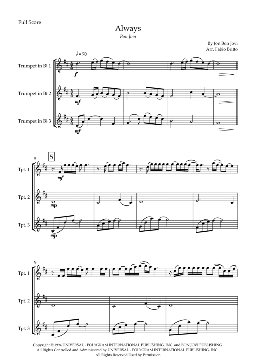 Always Trumpet Trio scores gallery preview page 1
