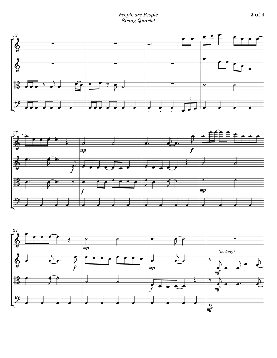 People Are People People Are People String Quartet scores gallery preview page 2
