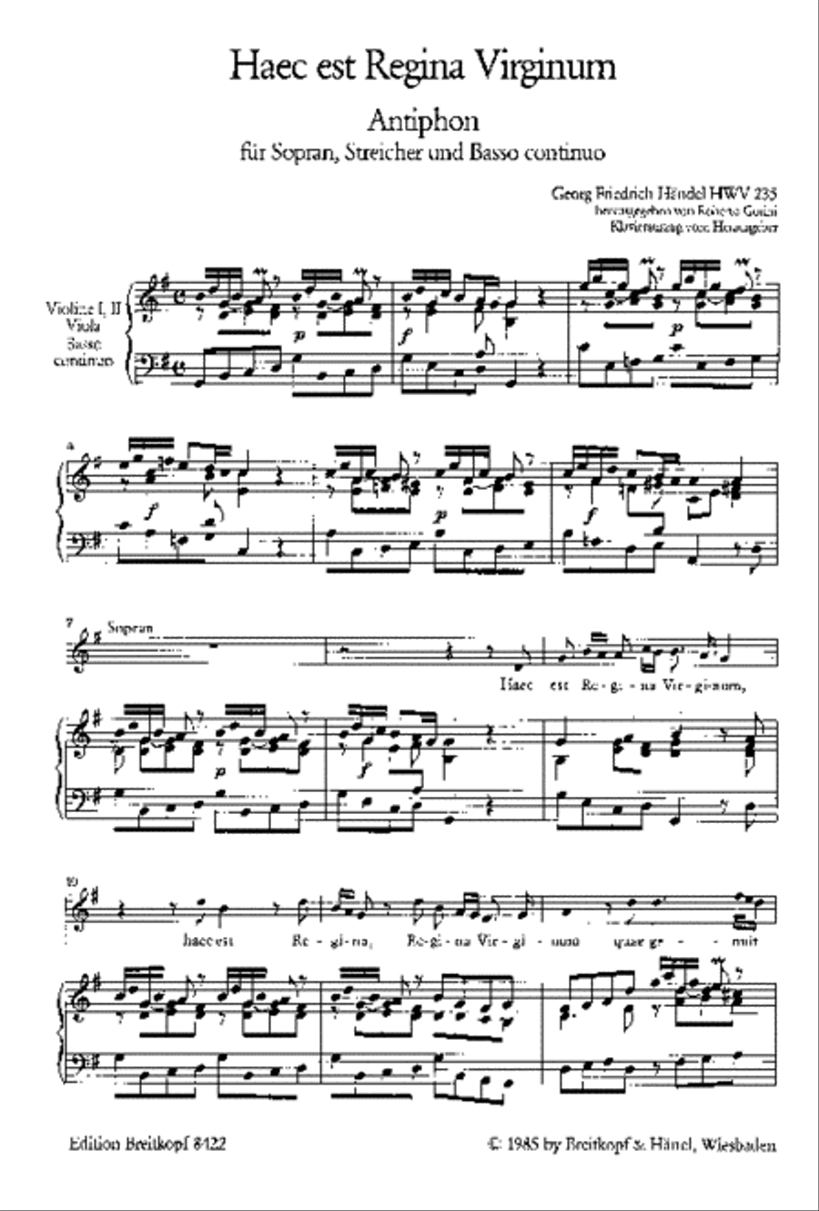 Haec est Regina Virginum HWV 235 Piano, Vocal scores gallery preview page 2
