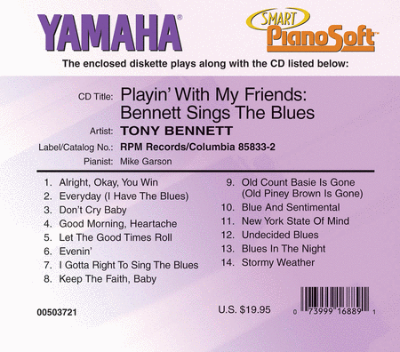 Tony Bennett - Playin' with My Friends: Bennett Sings the Blues - Piano Software