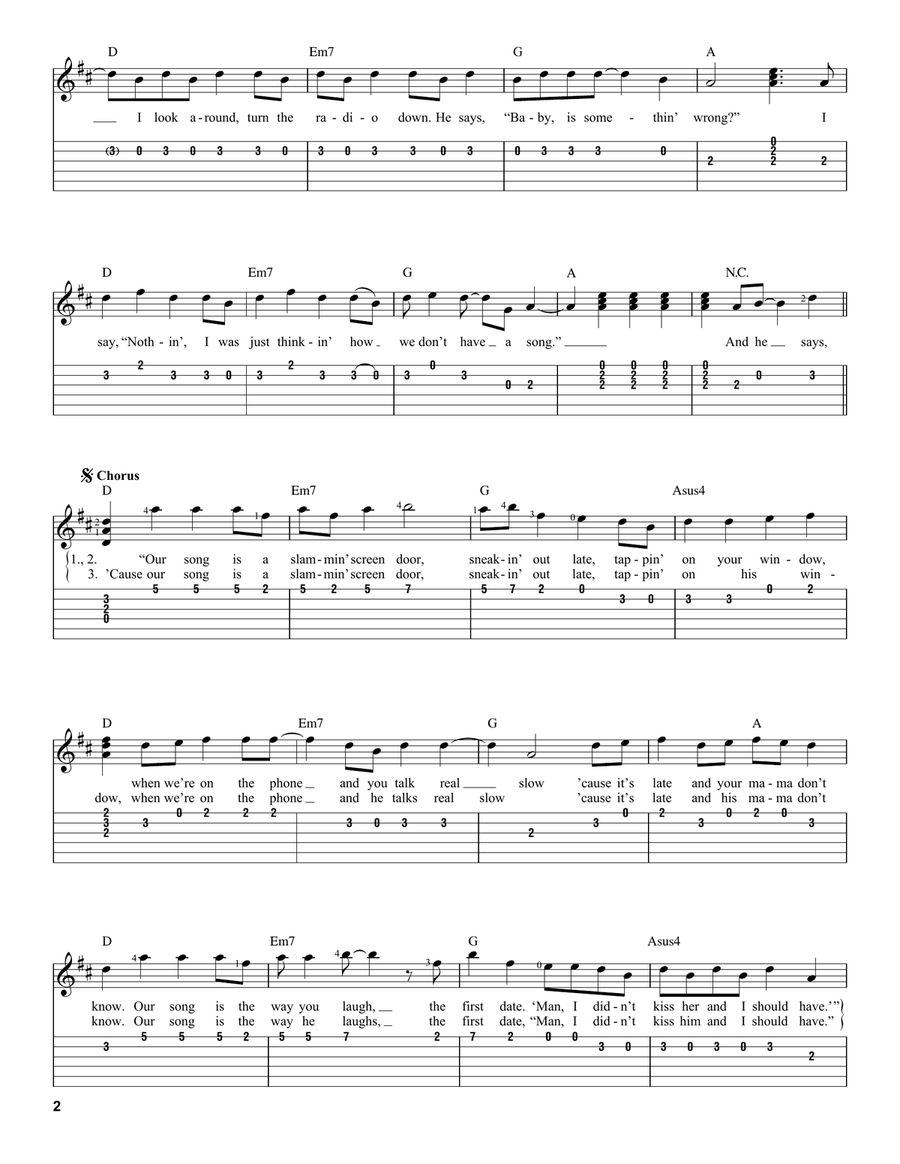 Our Song Acoustic Guitar scores gallery preview page 2