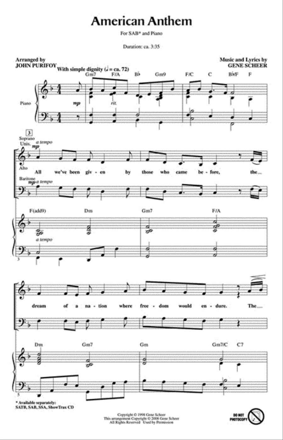 American Anthem 3-Part scores gallery preview page 2