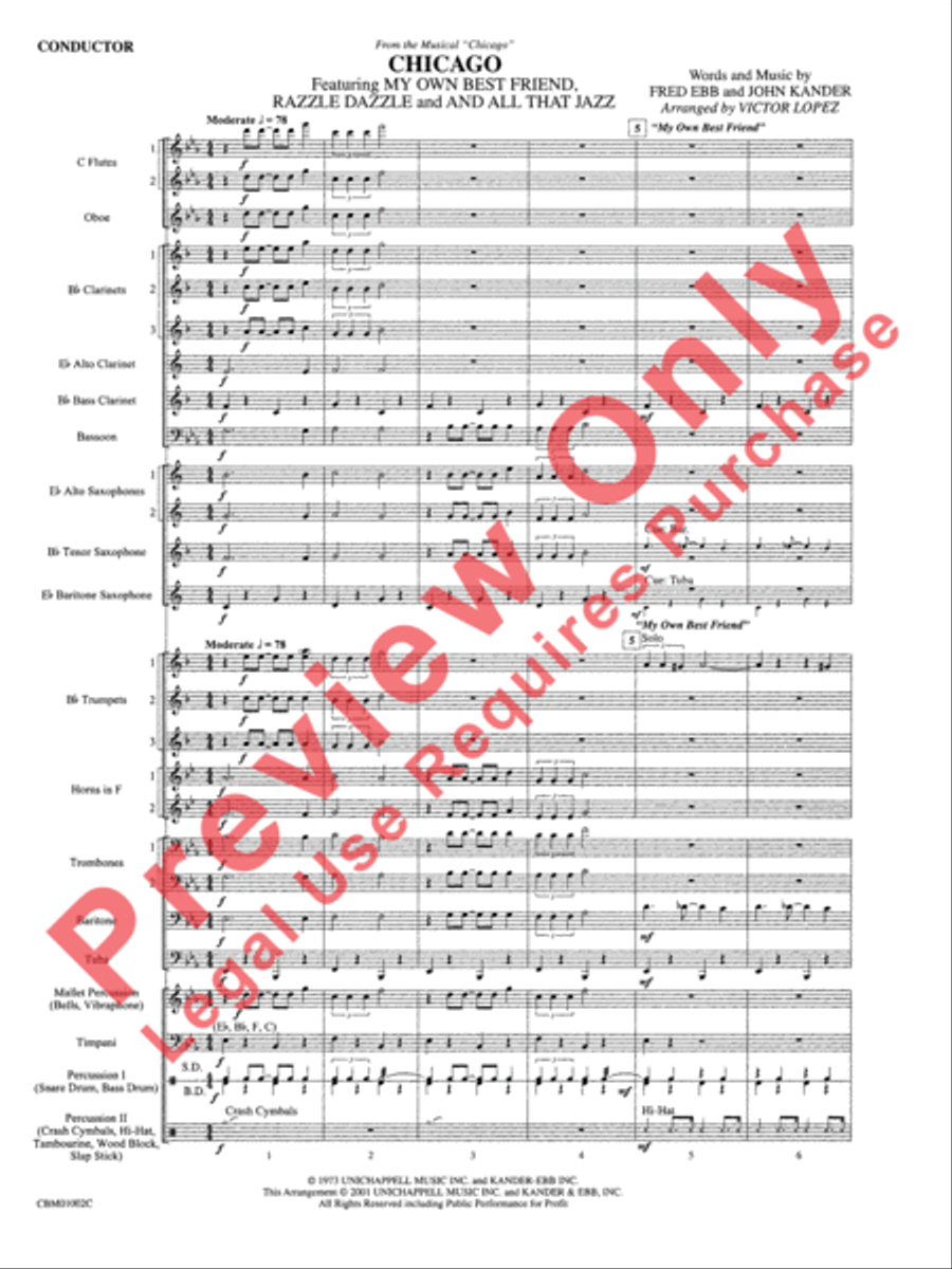 Chicago! (from the Musical Chicago!) Concert Band scores gallery preview page 4