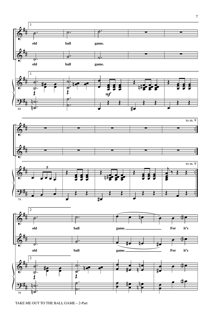 Take Me Out To The Ball Game 2-Part scores gallery preview page 6