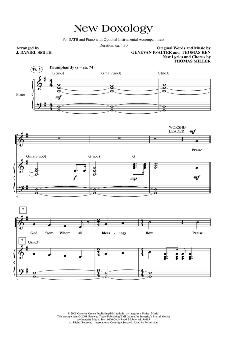 New Doxology 4-Part scores gallery preview page 1