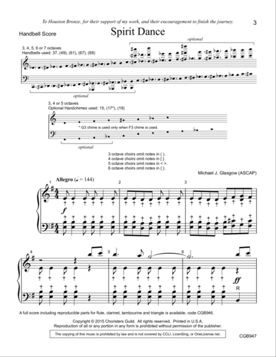 Spirit Dance Handbell Score Handbell Choir scores gallery preview page 2