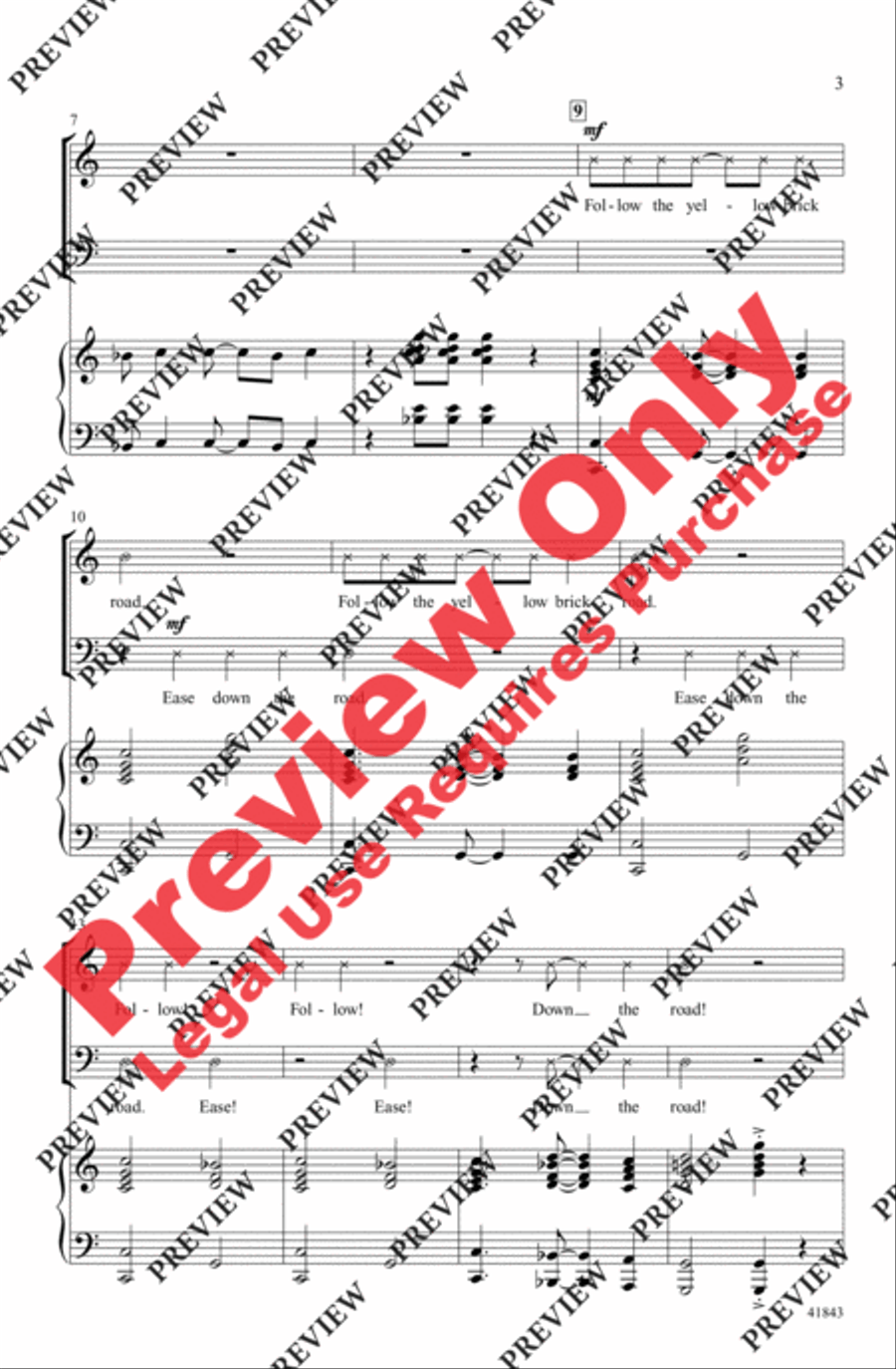 Ease on Down the Yellow Brick Road 3-Part scores gallery preview page 3