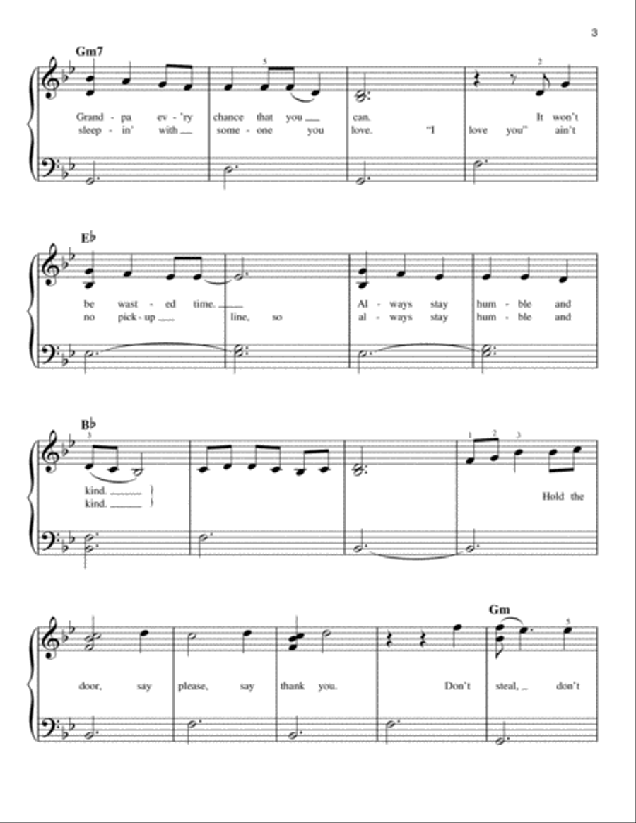 Humble And Kind Easy Piano scores gallery preview page 3
