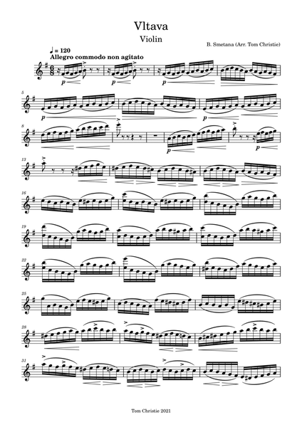 Vltava - Bedrich Smetana (violin part) image number null