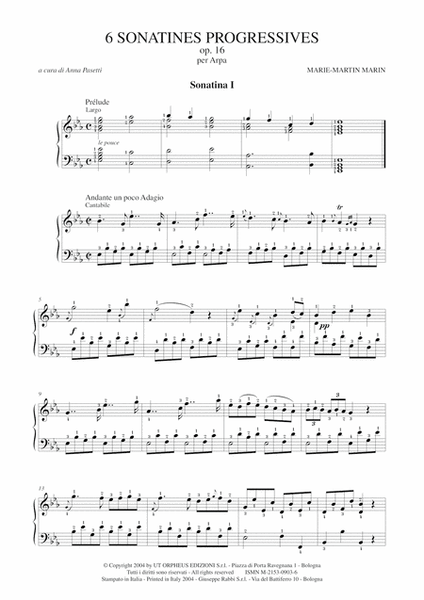 6 Sonatines progressives Op. 16 for Harp