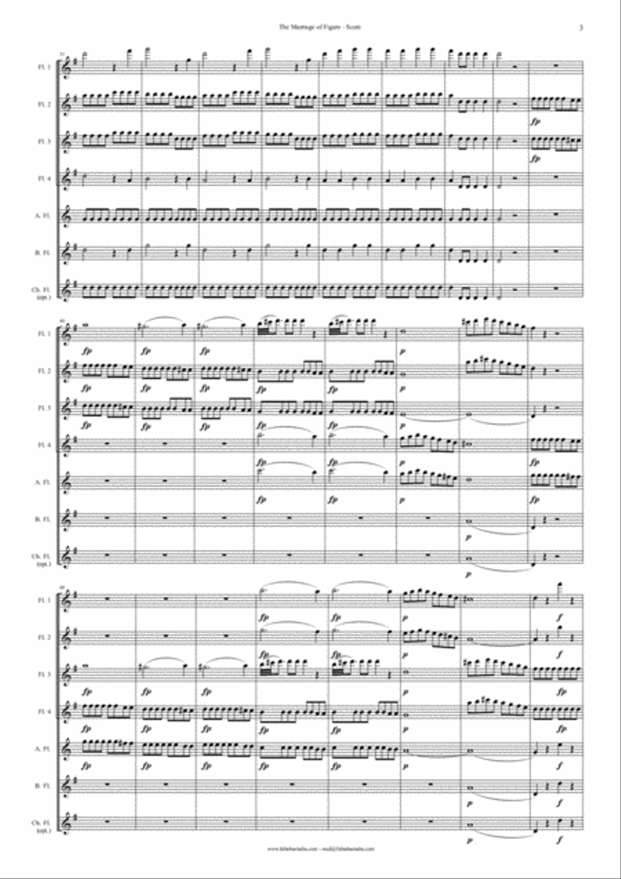 The Marriage of Figaro - Overture for Flute Choir Flute Choir scores gallery preview page 4