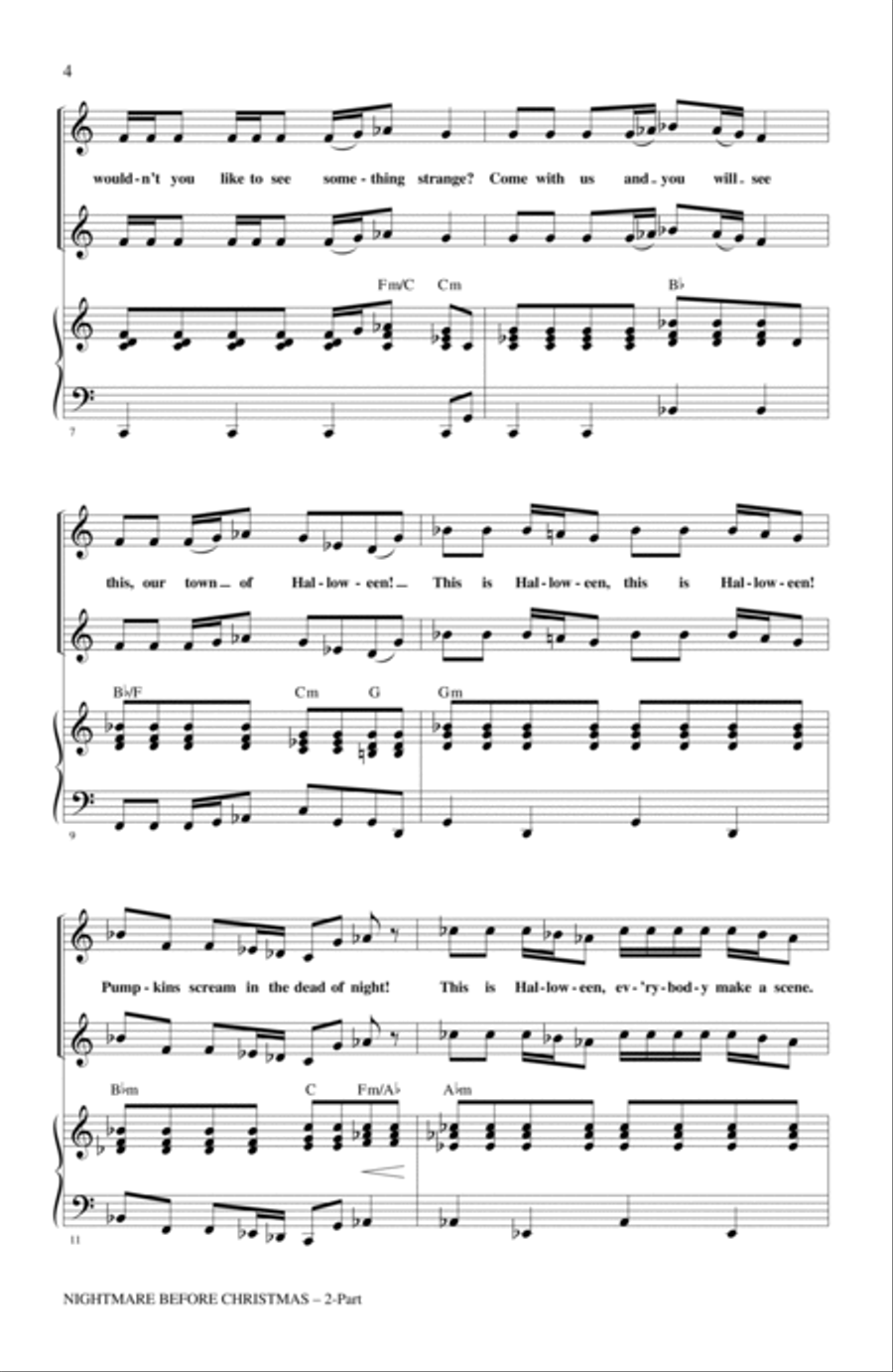 Nightmare Before Christmas (Medley) (arr. Alan Billingsley) 2-Part scores gallery preview page 2