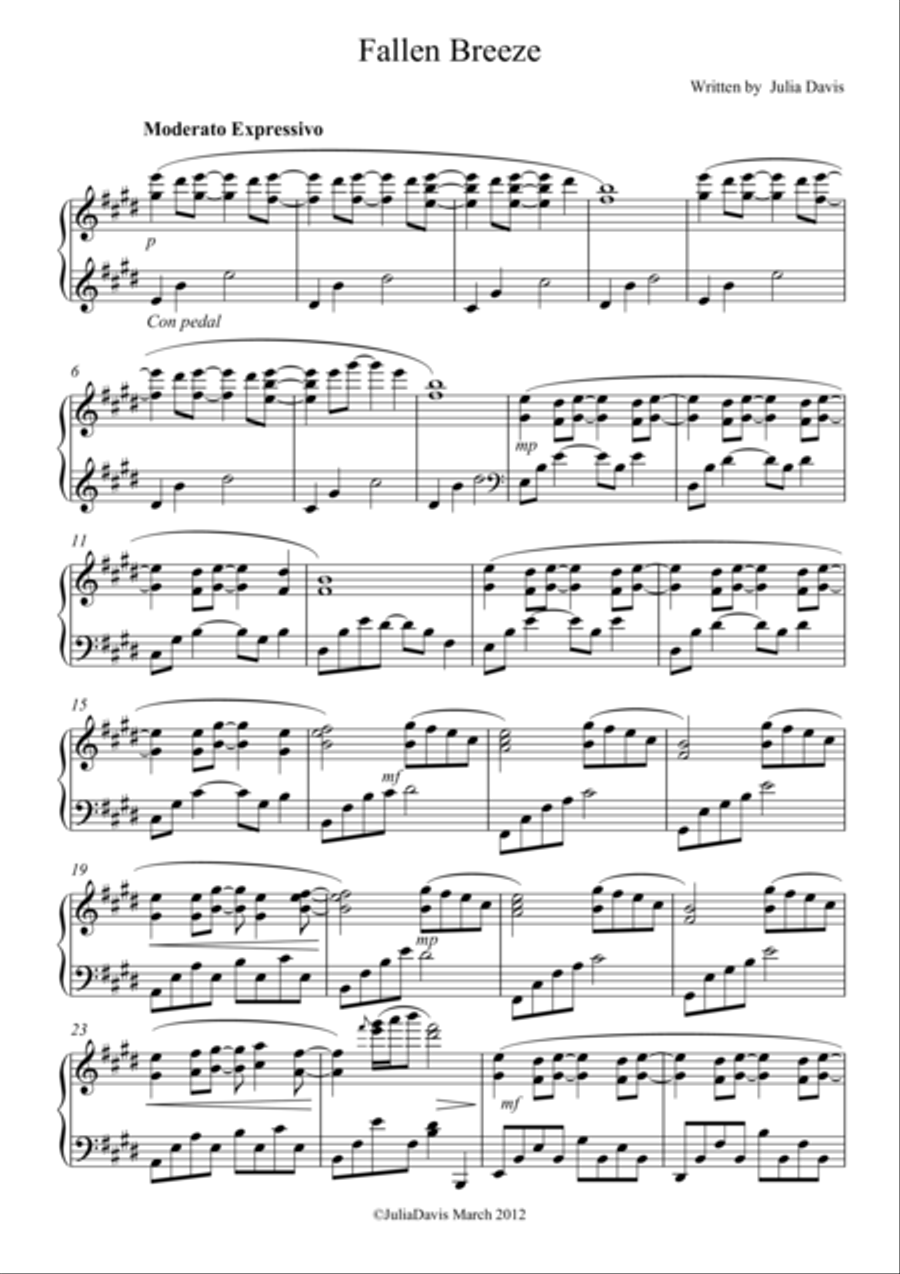 Fallen Breeze Fallen Breeze Piano Solo scores gallery preview page 1