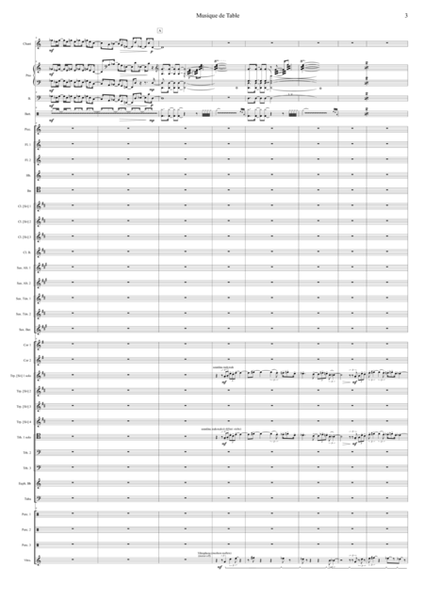 Musique de Table (Tafelmusik), for jazz quartet & wind band - score