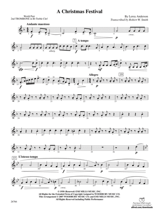 A Christmas Festival: (wp) 2nd B-flat Trombone T.C.